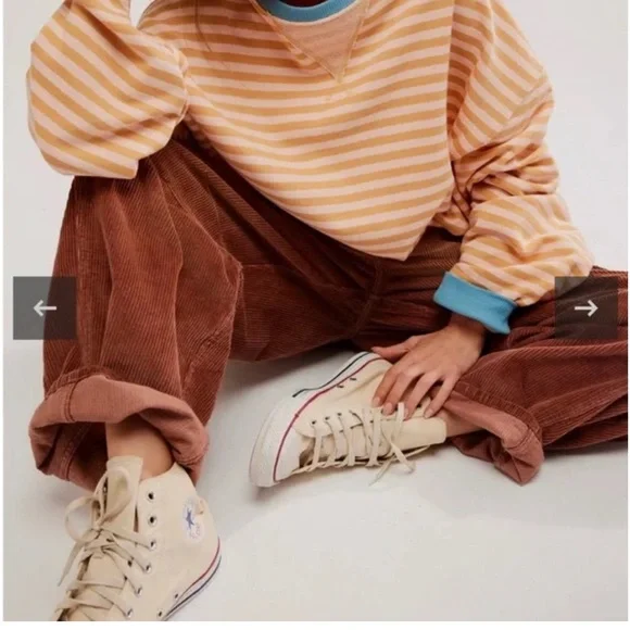 We The Free Striped Classic Crew Size Med Latte Combo NWOT Retail $98 - Picture 4 of 8